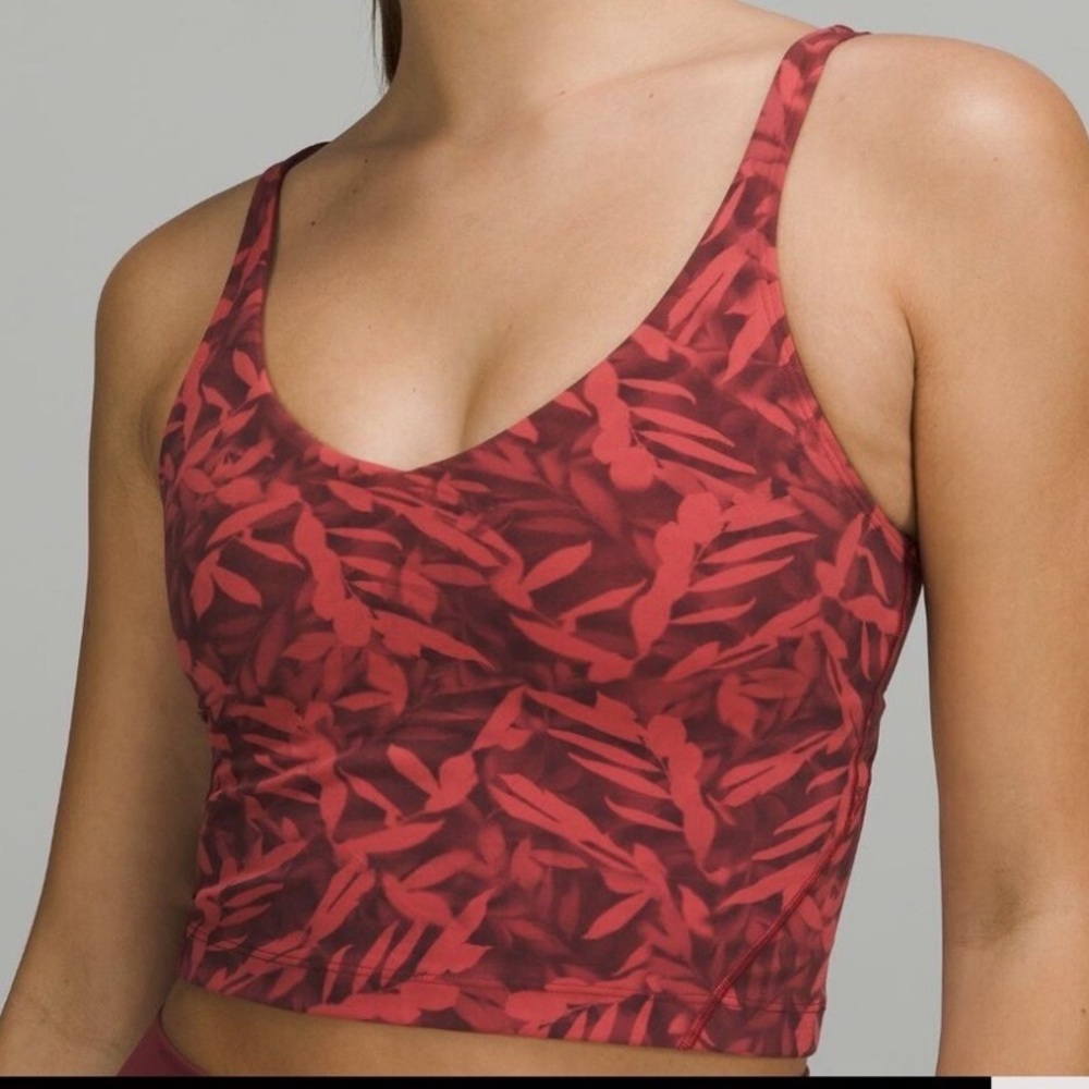 Lululemon Align Tank Top Size 6- Spray Leaf Fireside Red Multi